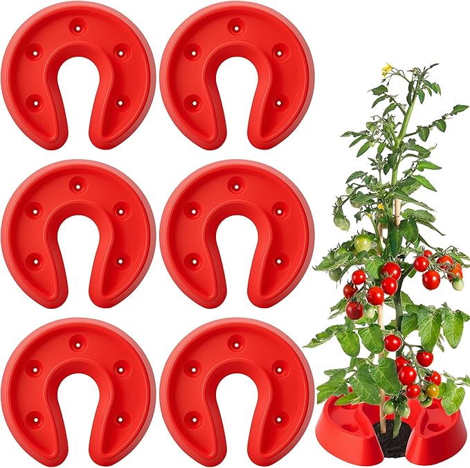 Adnee 6 Pcs Tomato Watering Trays Heavy Duty Tomato Automator Tray Surrounding Tomatoes Ring Tray for Plant Vegetables Water Conservation and Weed Control