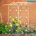 4 Pack Metal Garden Trellis 71 x 19.7 Rustproof Trellis for Climbing Plants Outdoor Flower Support with Pre-drilled Holes and Pre-Cut for Flowers Vegetable Garden Decoration (Cream White)