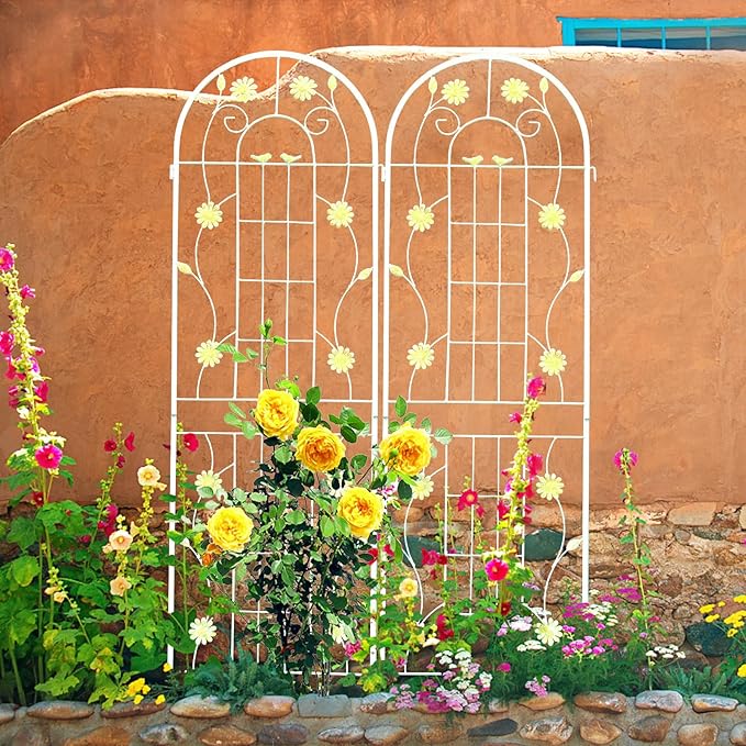 Garden Trellis 4 Pack Metal Garden Trellis Outdoor Trellis 71 x 19.7 Rustproof Trellis for Climbing Plants Outdoor Flower Vines Plant Rose Vegetable Support