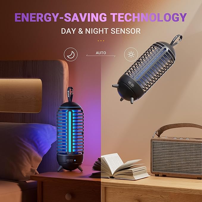 2 Pack Cordless Bug Zapper Outdoor &amp Fly Zapper Indoor &amp Wireless Mosquito Zapper Portable Camping Fly Trap 2500mAh Electric Ideal for Traps