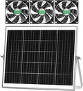 Solar Greenhouse Fan 3 Kit 30W Large Solar Powered Exhaust and Intake Fan Outdoor Waterproof Strong Airflow 16.5ft Cord for Chicken Coop Grow Tent Shed Air Ventilation and Circulation