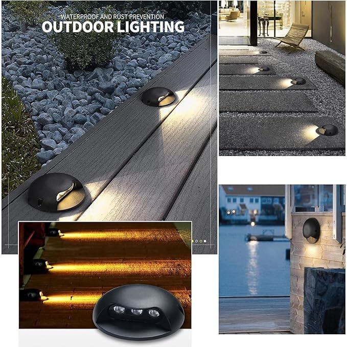 Ground LED Landscape Lamp - Outdoor Deck Buried Lights IP65 Waterproof Outdoor LED Spotlight Side Glow Low Voltage Path Lighting FortressGreen White2w(24v) White