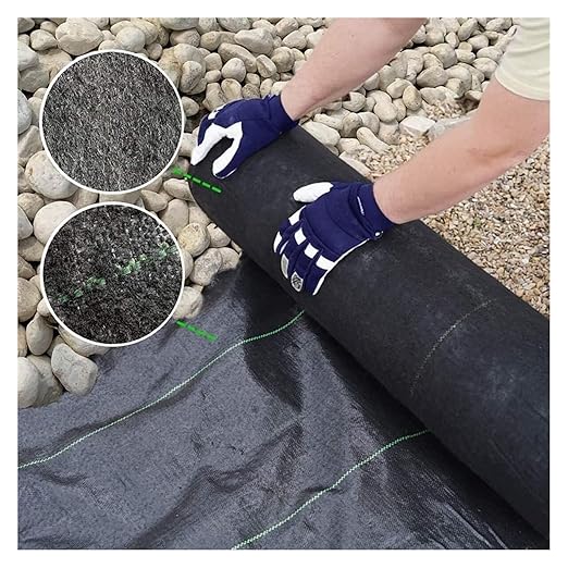 Driveway Fabric Weed Barrier Fabric Weed Control Film Garden Barrier Fabric for Flower Bed(0.9x76m/3x250ft)
