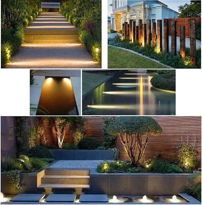 Warm White Pond Lights Outdoor 10 Ft Cord Underwater Light 12W IP68 Waterproof Garden Lights Spotlight for Lawn Decorative Lamp 3000K Warm White Spotlights with US Plug 2 Lights