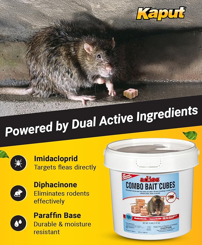 Kaput Adios Rodent Combo Bait Cubes