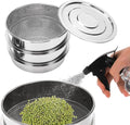 AUNMAS Seed Sprouting Kit Sprout Grower Kit with Lid Base for Home Gardening Beans Peas 6.7in Stainless Steel Mesh (4 Tier)