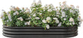 Oval 88.99x44.68x11.42 Galvanized Metal Raised Garden BedRaised Bed Garden plantersPlanter Boxes: 27 cu. ft Soil Anti-Rust Ideal for Outdoor Flower Beds &amp Gardening (Black)