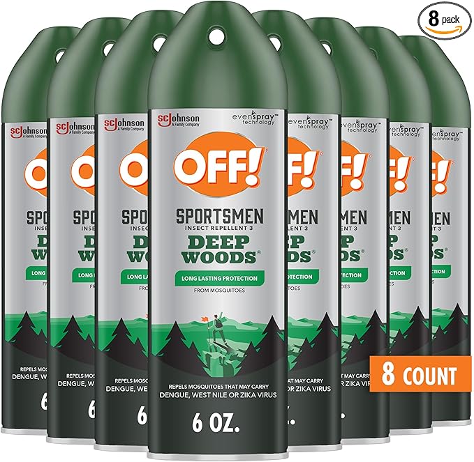 OFF! Deep Woods Sportsmen Insect Repellent Spray for Hunting Camping and Fishing 6 Ounce (Pack of 8)