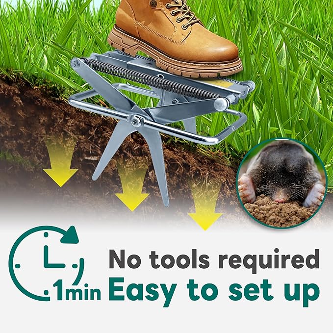 2 Pack Mole TrapsGalvanized Steel Scissor TrapReusable Mole Trap KillerEasy Set Mole Eliminator Trap for Lawns