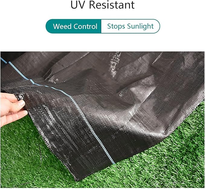 Weed Control Membrane Resistant Weed Barrier Fabric Great Permeability Porous Weed Membrane Black Woven Roll Easy to Cut for Artificial Grass Patios Paths Flower Beds(1.2 * 200m)