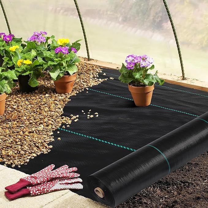 6ftx600ft Heavy Duty Weed Barrier Landscape Fabric – Durable Woven Driveway Garden Cloth for Weed Control Ground Cover Landscaping – Long-Lasting Geotextile Fabric – 3.2oz