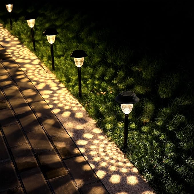 Solar Outdoor Pathway Lights LED Landscape Garden Lights Waterproof Auto On/Off Solar Lights Outdoor Decorative for Walkway Patio Yard Garden 8 Pack