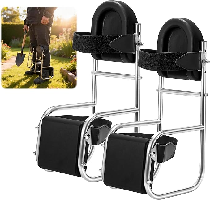 2-Pack Gardening Knee Seat No Assembly Required Pre-Assembled Stainless Steel Frame with Thick EVA Foam Ergonomic Knee Seat Stool for Gardening Floor Cleaning DIY &amp Home Tasks