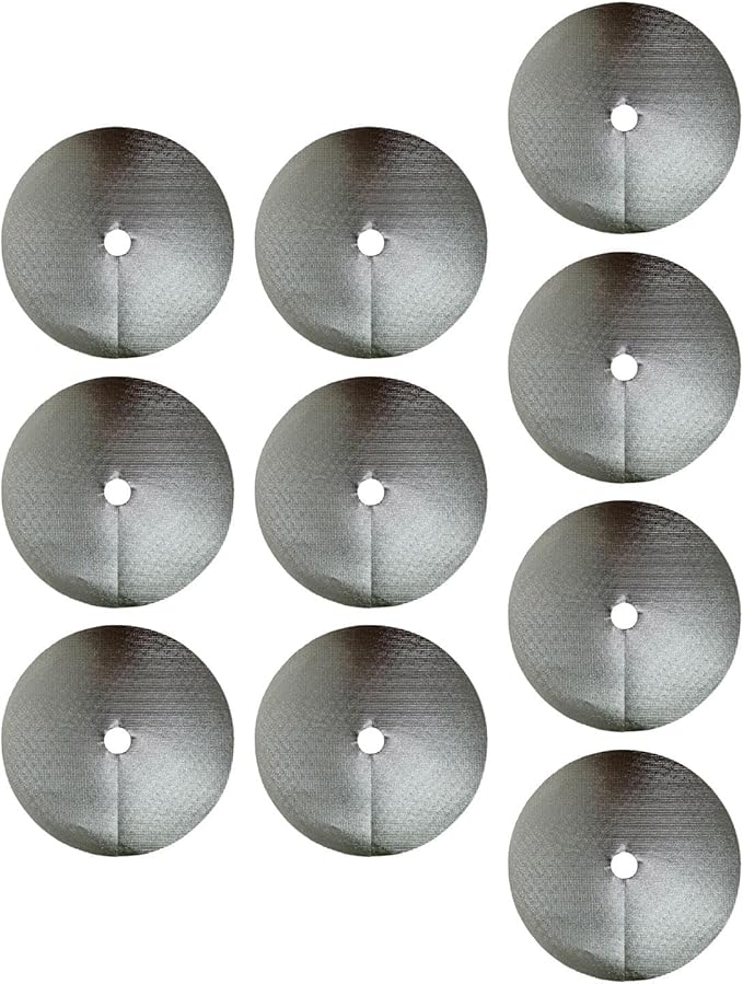 10 Pieces Tree Mulch Rings Non Woven with 2.76 Hole Weed Barrier Fabric Fruit Tree Protector Argent