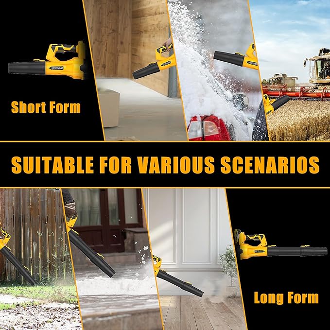 Cordless Leaf Blower 21 V Electric Blower with 2 Rechargeable 4.0 Ah Batteries and Fast Charger 160 MPH/ 580 CFM 6 Variable Speed Modes Lightweight &amp Handheld Leaf Cleaner Suitable for Lawn Care