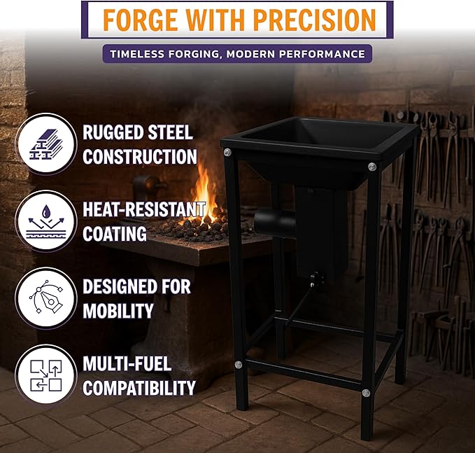 SIMOND STORE HYTECH Products Blacksmithing Coal Forge/Firepot with Stand 10 X 12