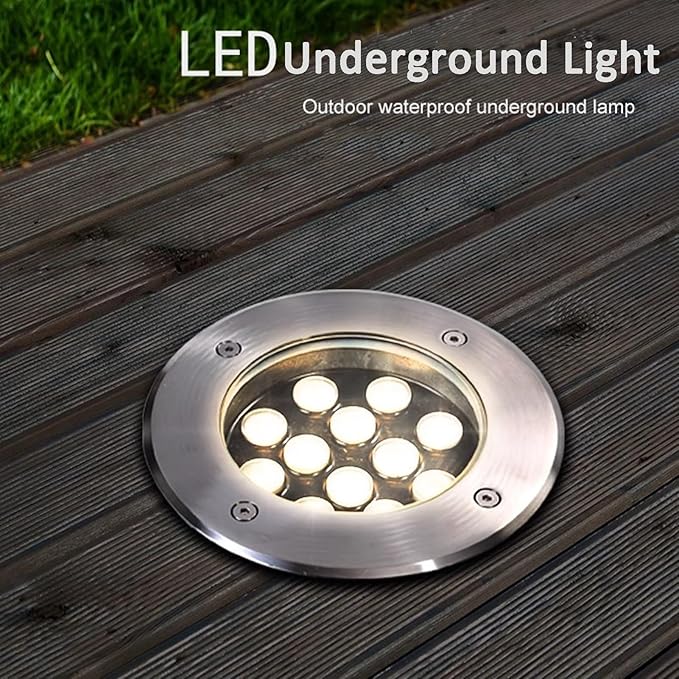 Outdoor Landscape Lights - LED Underground Light AC85-110V Recessed Spotlight IP66 Waterproof Ground Light for Walkway Garden Courtyard Step Decorative Landscape Lamp (Purple 15W)