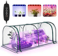 Meonum Mini Greenhouse with Grow Light 51.18 L x 25.59 W x 21.65 H Portable Greenhouses Waterproof UV-Resistant for Indoor/Outdoor Seed Starting(Dome Shape)
