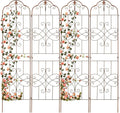 hogardeck 4 Packs 84 * 19 inch Metal Garden Trellis for Climbing Plants OutdoorHeavy DutyCoating Rustproof Trellis for Rose Vegetable Flowers ExpandablePerfect for Training Climbing Plants