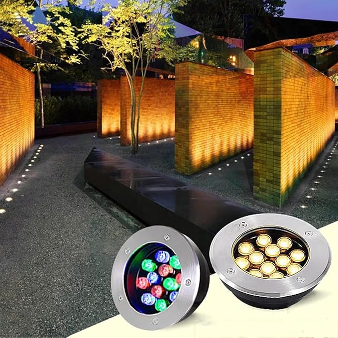 Ground Landscape Lights - Outdoor Buried Lights AC85-265V Outdoor Recessed Spot Light IP66 Waterproof Underground Light LED for Garden Pathway Patio Step Deck(Red6W)
