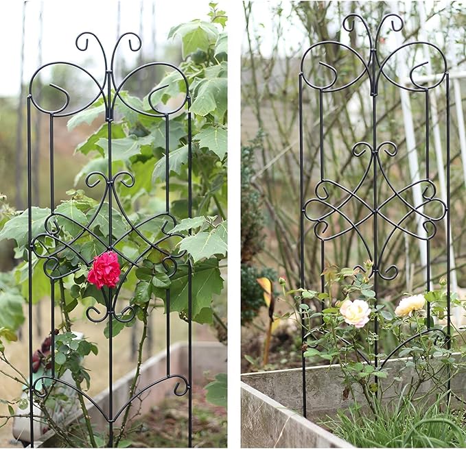 39X12″ Metal Plant Trellis Outdoor Decorative Garden Trellis Plant Support Stakes Decorative Privacy Screen for Garden Balcony Backyard