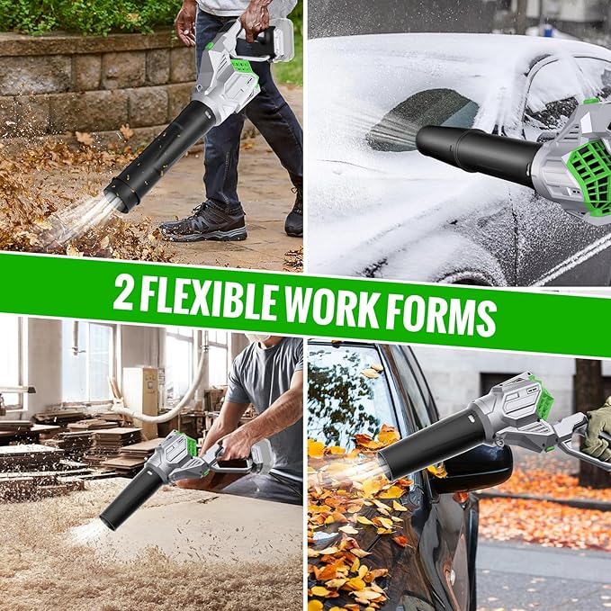 Cordless Leaf Blower Battery Powered Up to 600CFM Compatible with Makita 18V Battery(Bare Tool) 6 Speed Modes Handheld Leaf Blowers for Lawn Care Yard Garage Snow