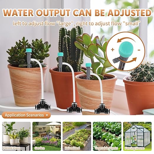 Indoor Plant Watering syste with 30-Day TimerSelf Watering Driplrrigation Kit with Timer Automatic Watering SystemAdjustableNozzles for 20 Plants 2 p