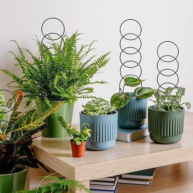 Garvee 12 Pcs Trellis for Climbing Plants Heavy Duty Sturdy Metal Trellis for Potted Plants Rustproof Houseplant Support for Plant Pothos Hoya Ivy Flower