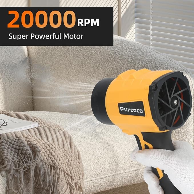Cordless Leaf Blower Handheld Jet Dry Mini Blower with 2X 20V Batteries Lightweight for Car Patio Garden Lawn Leaves Debris