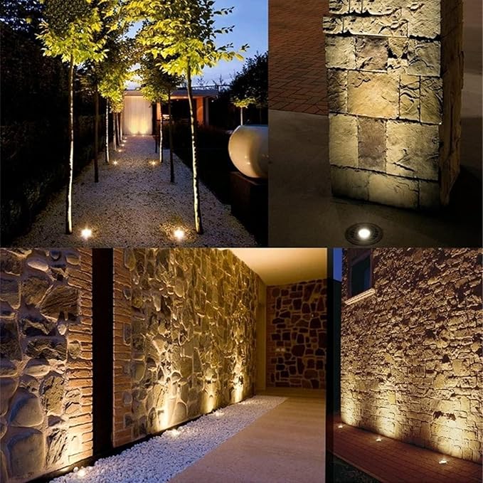 4PCS Led Landscape Lights - Outdoor Recessed Spotlight 3W IP67 Water Proof Outdoor LED Buried Light Recessed In Ground Pathway Lights Floor Lamp for Bridge Garden Landscape