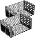 Rat Trap Humane Live Rat Trap &amp Automatic Reset Mouse Traps with Dual One-Way Door Design –Catch and Release for Mice Chipmunks Hamsters and Other Rodents Indoors &amp Outdoors(2PCS Black)
