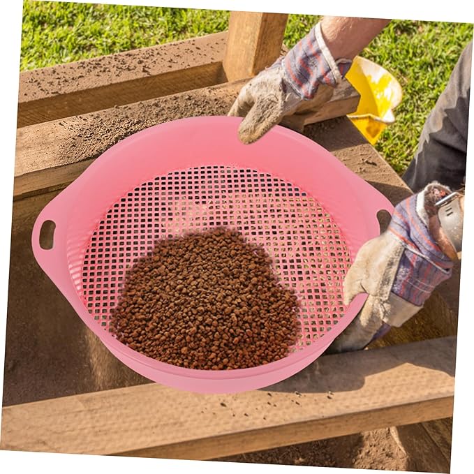 Sosoport 5pcs Manual Soil Sifter Fine Mesh Sieve Garden Sifting Tool Sifting Pan Compost Screen for Home Gardening
