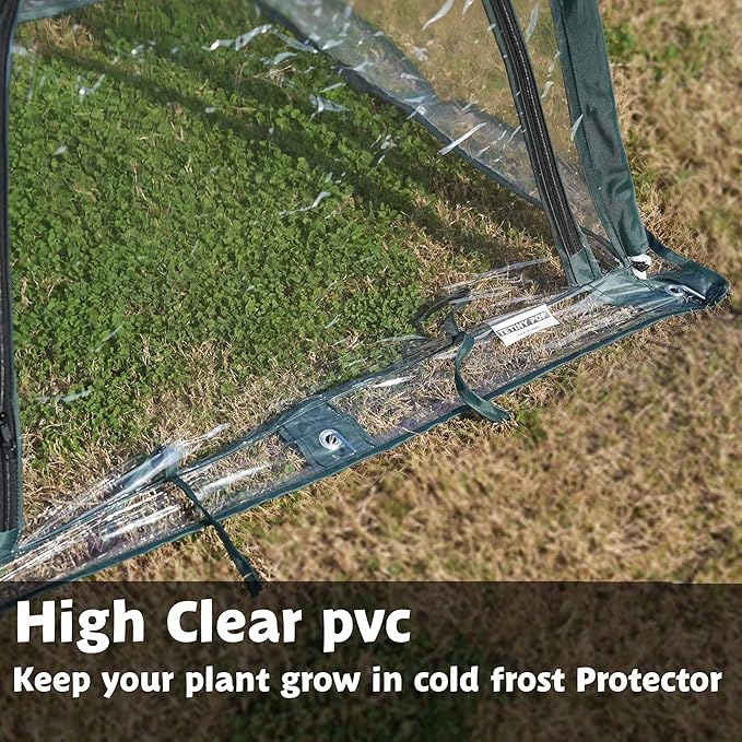 2pcs Quick Set up Mini Greenhouse Portable Small PVC Cover for Garden Flower and Flowerpot Cold Frost Protector Portable Carry Bag with 8 Stakes (PVC (28 L x 28 W x 32 H))