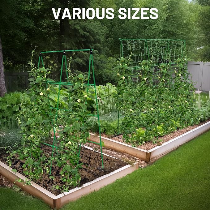 Large A-Frame Garden Trellis for Tomatoes Cucumbers &amp Heavy Climbing Plants - Rust-Resistant Heavy-Duty Steel Perfect for Outdoor Gardens &amp Vertical Gardening(47 W x 63 H)