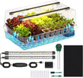 Self-Watering Seed Starter Tray with Grow Lights 60 Cells Seed Starter Kit Full Spectrum Grow Light for Seed Starting Timing Set Germination Tray Grow Kits with High Humidity Domes