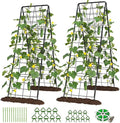 DoCred Cucumber Trellis 71 H 2 Pack Metal Foldable Upgraded A Frame Garden Trellis for Raised Bed Climbing Plants Vegetables Including Plant Support Clips Twist Ties Plastic Ties Black