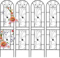 Garden Trellises 4 Pack Black Metal Coated Rustproof Trellis for Climbing Plants Outdoor Roses Vines Flowers and Vegetables-86.7 x 19.7