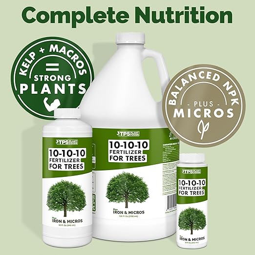 Liquid 10-10-10 Fertilizer for Trees and Shrubs – Balanced NPK Plus Iron and Micros for Stronger Growth and Healthy Roots 32 oz