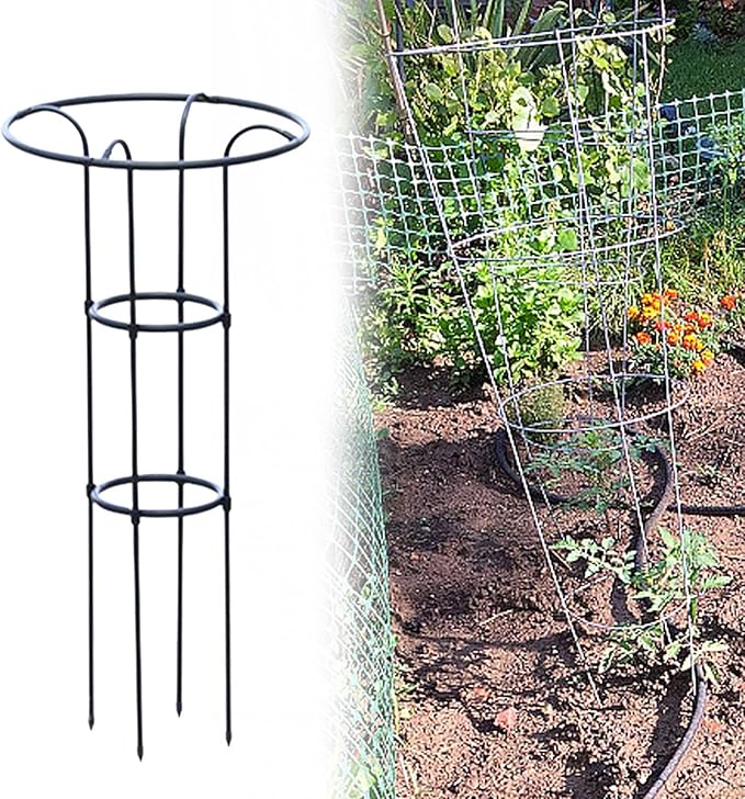 Plant Climbing Support Trellis Garden Trellis Metal Plant Trellis Tomato Cage for Climbing PlantsVegetables Flowers Roses Black 100 cm