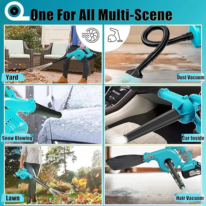 1500W 2 in 1 Cordless Air Blower &amp Vacuum Cleaner Electric Dust Computer Collector Power Tools