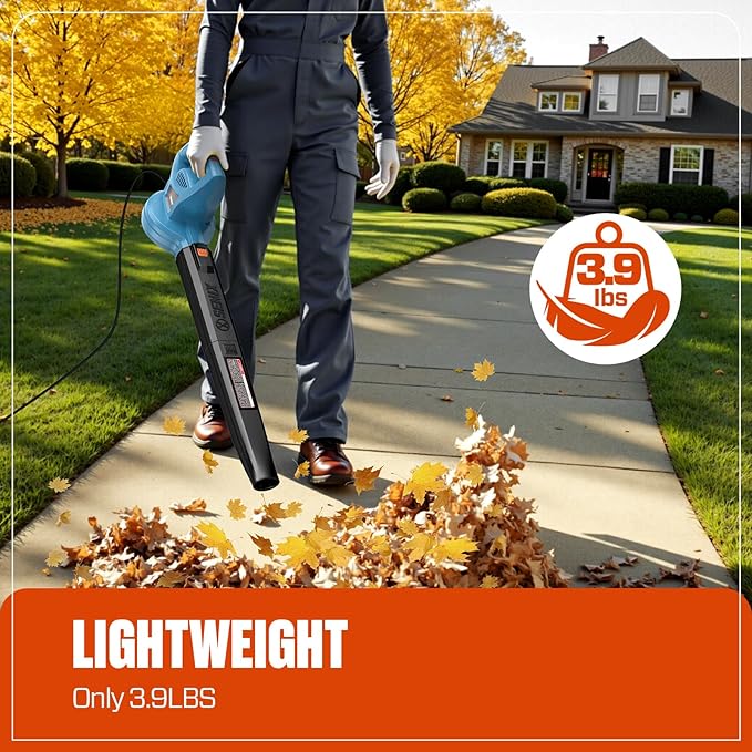 SENIX 6 AMP Handheld Electric Leaf Blower Up to 260 CFM and 155 MPH Lightweight 120V (BLE06-L)