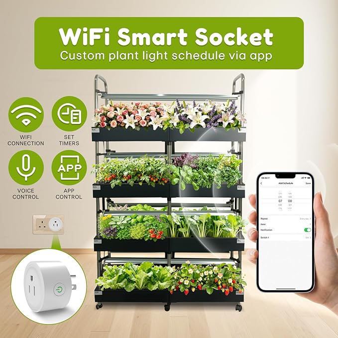 Large 4-Tier Hydroponics Growing System Kit 160 Pods Vertical Hydroponic Garden with Full-Spectrum LED Grow Light Dual Auto Circulating Water Pumps 51L Indoor System for Herbs&amp Microgreens