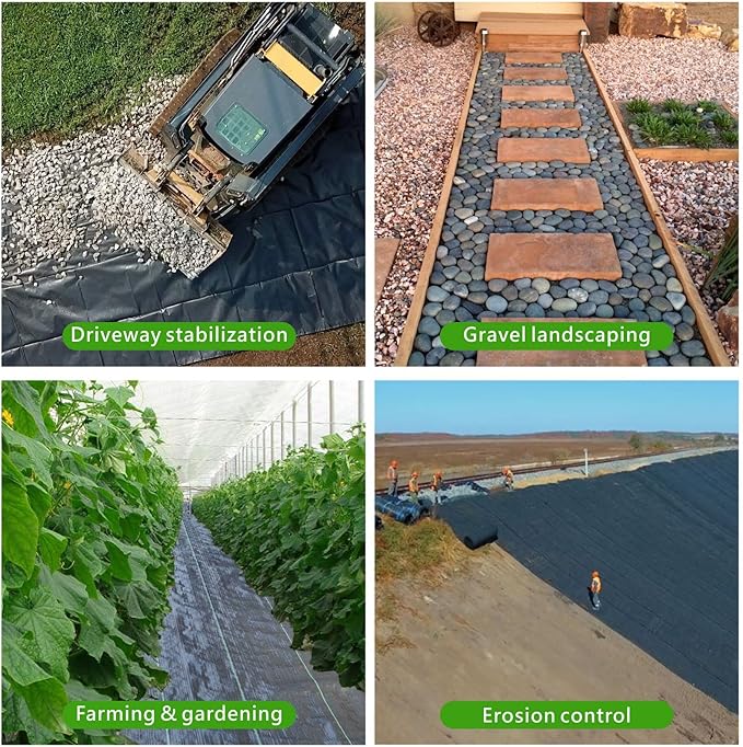 6ft x 300ft Weed Barrier Landscape Fabric 3.5oz Heavy Duty Woven Ground Cover 1800 Sq Ft Coverage Geotextile Weed Cloth for Gardening Driveway French Drain - UV Resistant