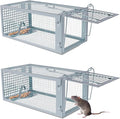 Humane Rat Traps 2-Pack No Kill Small Animal Cage Trap Live Mouse Trap Cage Catch and Release Trampa para Ratones Chipmunk Rodent Trap that Work for Indoor and Outdoor - 10.6 L x 5.5 W x 4.7 H