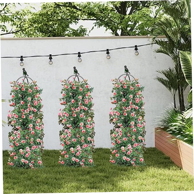 Garden Trellis for Climbing Plants PE Coated Metal Plant Support Shelf for Climbing Vines Tomato Flower Vegetable Rose Trellis