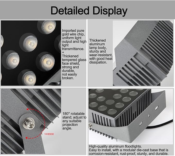 Square LED Flood Light - AC220V Spotlight Led Beam Lamp 30°A Beam of Light Spotlight Waterproof Long-Range Projection Lights Outdoor Narrow Light Wall Washer Lamp(White Light12W)
