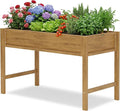 YEFU Raised Garden Bed for Outdoor: 48x30x24in Teak Raised Garden Bed with Legs to Plant Herbs Vegetables Flowers - Easy to Assembly Elevated Planter Box for Organic Home Gardening in Patio/Backyard