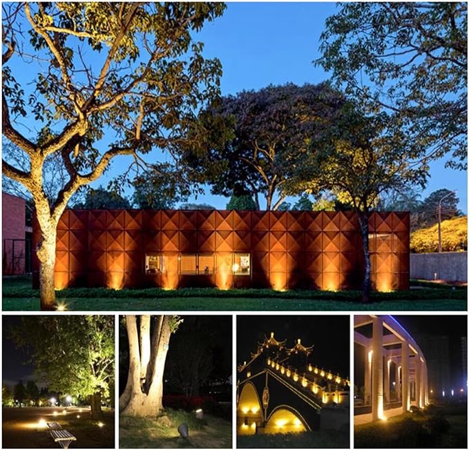 Ground LED Landscape Lights - Recessed LED Spotlights 24V Outdoor Buried Lights Ground Spotlight IP67 LED Outdoor Waterproof Embedded Floor Lamp Lawn GardenWarm White-18w(24V)