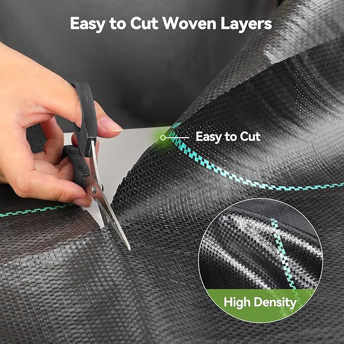 3ftx300ft Weed Barrier Fabric 3.2oz Landscape Fabric Heavy Duty Woven Weed Control Cloth Woven Weed Fabric for Underlayment Gardening Ground Commercial Driveway Weed Block Cover Mat