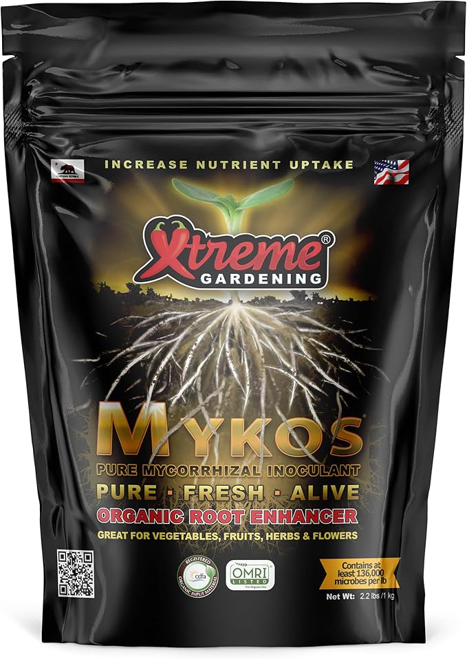Xtreme Gardening Mykos 2.2 lb – Mycorrhizal Fungi Root Stimulator for Plants – Organic Root Booster for Stronger Roots Bigger Growth &amp Higher Yields – Mycorrhizae for Vegetables Flowers &amp Tr